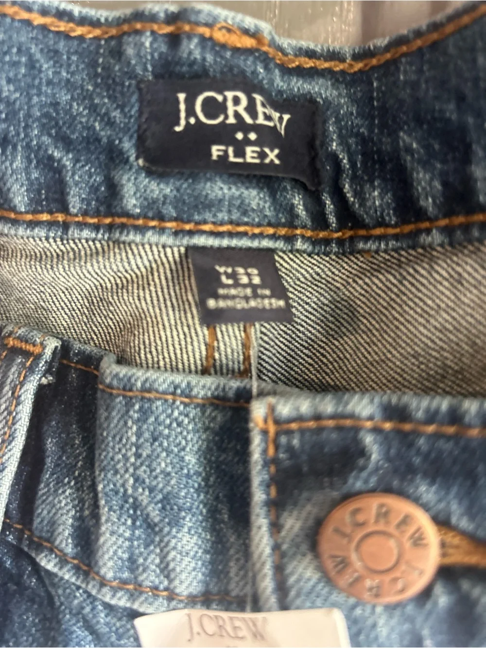 J Crew Men’s Slim Vintage Flex Blue Jeans 30x32 New with Tags Straight Leg